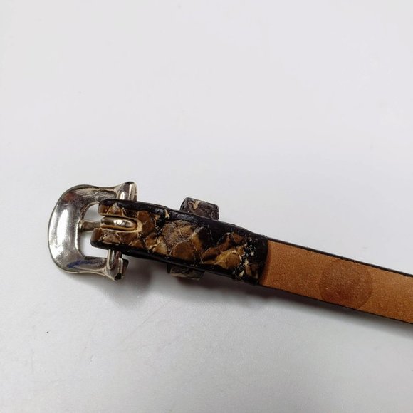 Brighton Super Skinny Snakeskin Cross Concho Belt S 28 - Picture 7 of 10